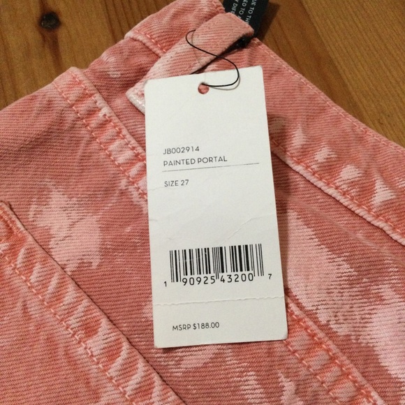 J Brand Women’s Jules High Rise Jean Painted Portal Shorts Frayed Hem Size 27 - Picture 12 of 13